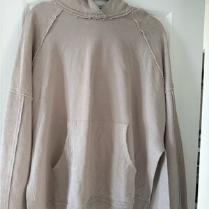 Neutral Beige Oversized Hoodie Sweatshirt
